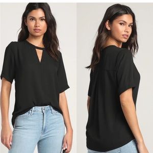 Lulus Black Cutout Neck top